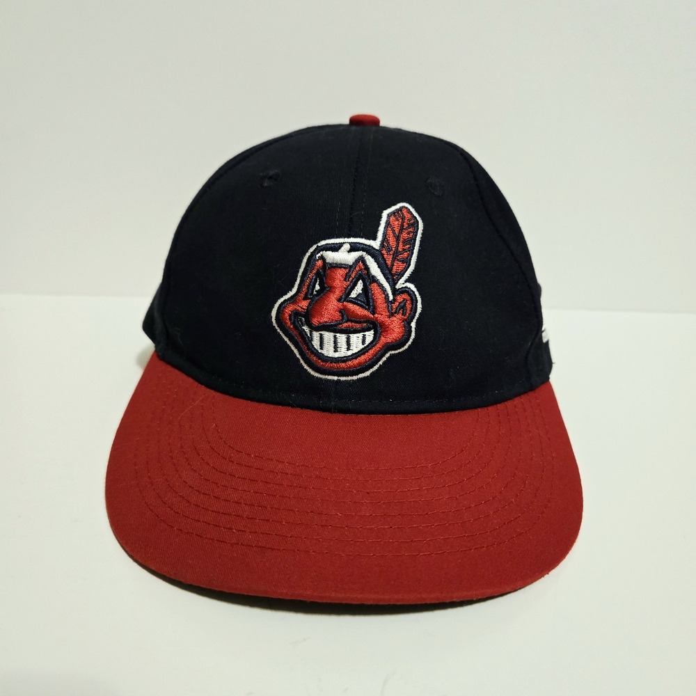 Cleveland Indians Chief Wahoo Youth Hat FITS Snapback Cap Blue/Red Brim
